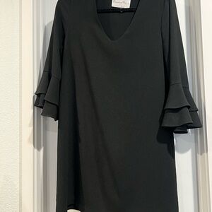 Charles Henry Black Long Sleeve Dress